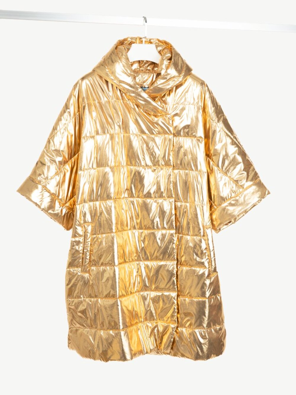 Ayrtight Gold Quilted Nylon Oversized Hooded Puffer